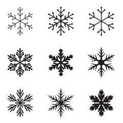 Snowflake outline collection. Logo and graphic elements for marketing and corporate design.