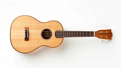 Light Wood Ukulele with Natural Finish Isolated