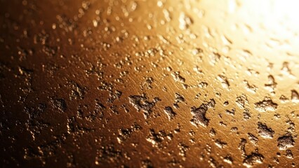 rough textured golden metallic background  surface with pitting and shine