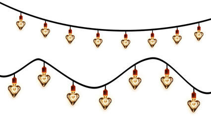 Heart shape light bulb concept symbolizing love creativity and bright ideas, glowing romantic bulb icon design isolated transparent background, editable vector artwork ai illustration file