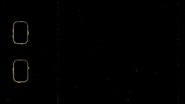 Vintage 16mm film strip with two frames capturing a grainy aesthetic perfect for cinematic projects needing retro vibes and nostalgia.