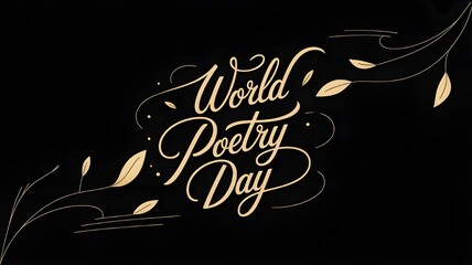 World Poetry Day with Elegant Golden Typography