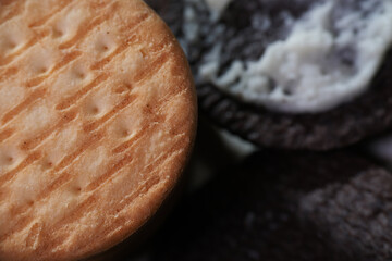 Close up texture of tea biscuit