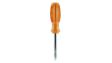 Orange Screwdriver Isolated on White Background