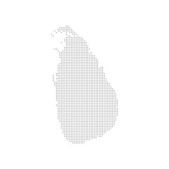 dotted halftone black silhouette of sri lanka map isolated. sri lanka country map for travel and presentation. sri lanka halftones map vector illustration.  world maps circle. global map., sri lanka