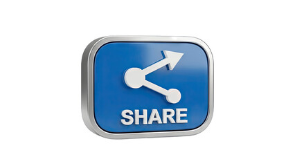 Share Button Icon on Blue Background