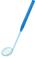 Blue Dental Mirror Tool for Examination Illustration
