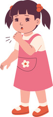 Sick Child Coughing Illustration