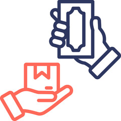 Cash On Delivery line color icon