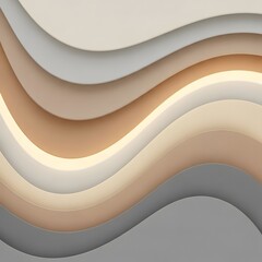 Abstract wavy layers in neutral colors creating a modern design  