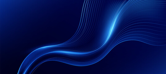 Abstract Technology blue curve, Modern tech banner, corporate business concept, hi-tech abstract background  for presentation business or tech event poster EPS 10