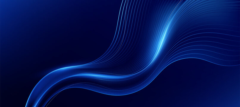 Abstract Technology blue curve, Modern tech banner, corporate business concept, hi-tech abstract background  for presentation business or tech event poster EPS 10