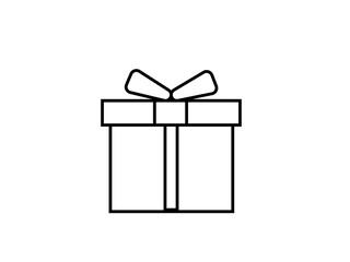 Vector Gift Box Icon &ndash; White Present Symbol for Birthday and Christmas Graphics