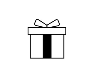 Vector Gift Box Icon &ndash; White Present Symbol for Birthday and Christmas Graphics