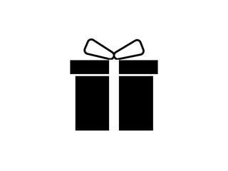 Vector Gift Box Icon &ndash; Black Present Symbol for Birthday and Christmas Graphics