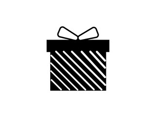 Vector Gift Box Icon &ndash; Black Present Symbol for Birthday and Christmas Graphics