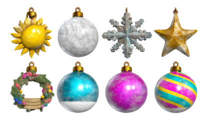 Fototapeta premium Festive Solstice Celebration Icons with Vibrant and Decorative Elements