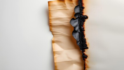Burning Paper Edge with Flames and Charred Texture &ndash; Fire Damage Background
