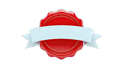 Red Seal with Ribbon for Award or Certificate