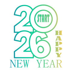 new year Line Gradient Icon