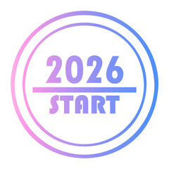 new year Line Gradient Icon