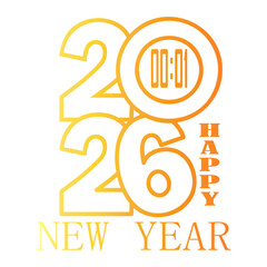 new year Line Gradient Icon