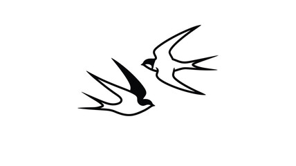 Two birds in flight a simple and elegant nature scene silhouette