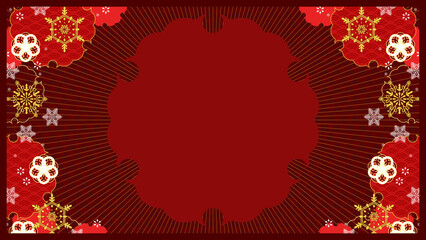 和と雪の伝統的な美しい背景素材、16:9