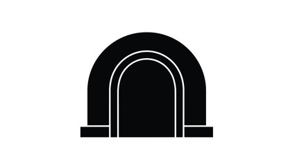 Arched doorway design with a dark contrasting shape silhouette