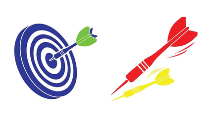 Colorful darts hitting a target a striking visual representation of accuracy silhouette