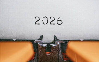 Old Typewriter with following text on paper - 2026 