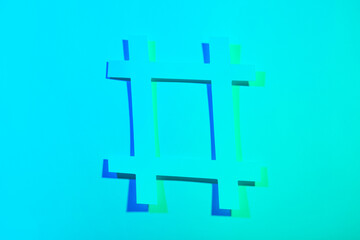 Obraz premium Hashtag made of paper on blue background