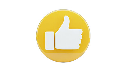 Thumbs Up Icon Showing Approval on White Background