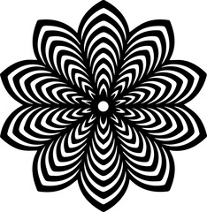 Black and White Optical Illusion Flower Design