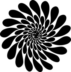 Black and White Optical Illusion Flower Design