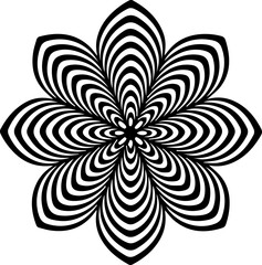 Black and White Optical Illusion Flower Design
