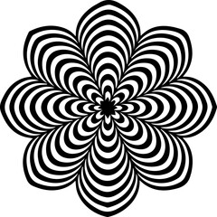 Black and White Optical Illusion Flower Design