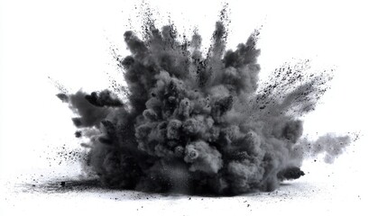 A large cloud of smoke is billowing out of a black hole. The smoke is dark and ominous, creating a sense of danger and foreboding. The image is meant to evoke feelings of fear and uncertainty