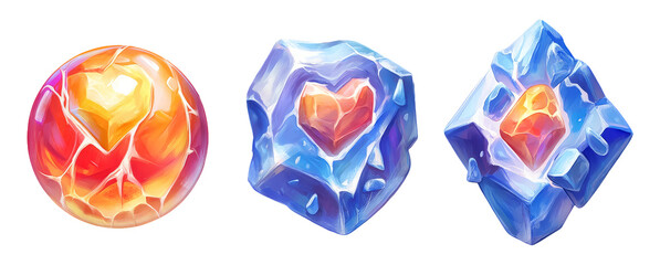 Colorful Magical Stones for Competitive Sport Themes and Illustrations