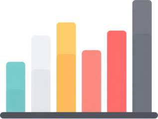 Colorful flat design bar chart illustration for business and finance analysis