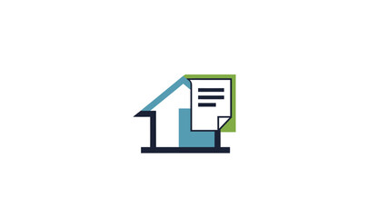 Abstract Icon Representing a House with a Document.