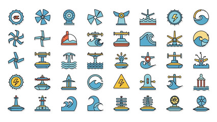 Tidal and Wave Energy A Collection of Icon Designs © Lunatix Studio