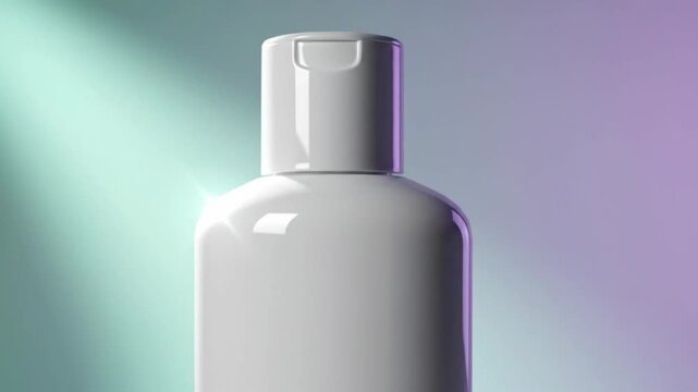 Minimalist White Bottle with Soft Gradient Lighting and Shadow Play.