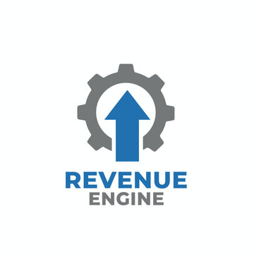 Industrial Gear Arrow Up Growth Logo