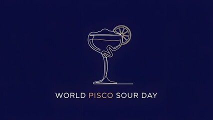 Elegant pisco sour cocktail glass with lime garnish celebrating world pisco sour day