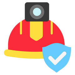 Helmet Flat Icon Mini Illustration, Use For Modern Concept, Print, Ui, Ux Kit, Web And App Development. Vector Related To Firefighter, Rescue And More