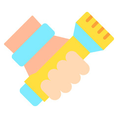 Flashlight Flat Icon Mini Illustration, Use For Modern Concept, Print, Ui, Ux Kit, Web And App Development. Vector Related To Firefighter, Rescue And More