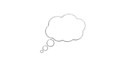 Thought Bubble Outline on White Background