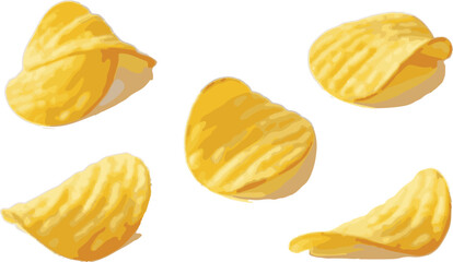 potato chips isolated on white