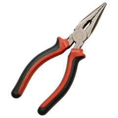 Long nose pliers with red and black handles for precise gripping and cutting tasks in repair work